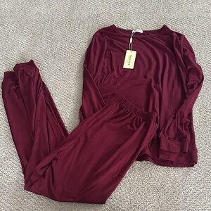 NWT Burgundy Pajama Set
